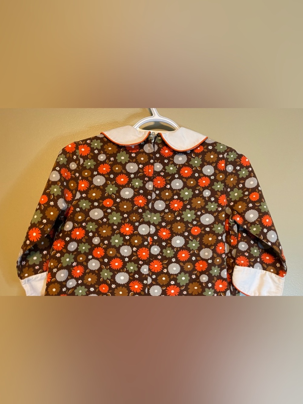 Vintage Handmade Peter Pan Collar Retro Floral Mini Dress - Picture 8 of 11